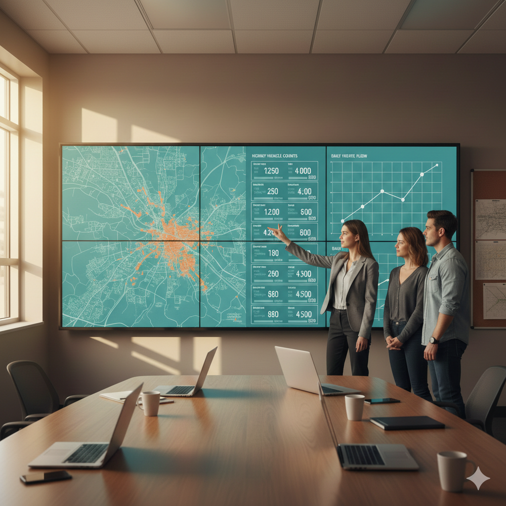 Team visualizing traffic findings